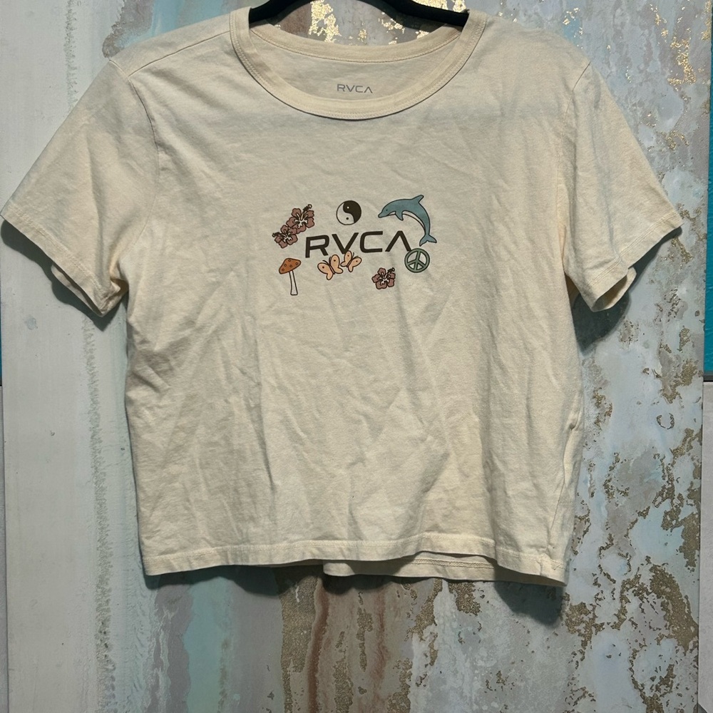 RVCA Cream Graphic Tee sz small